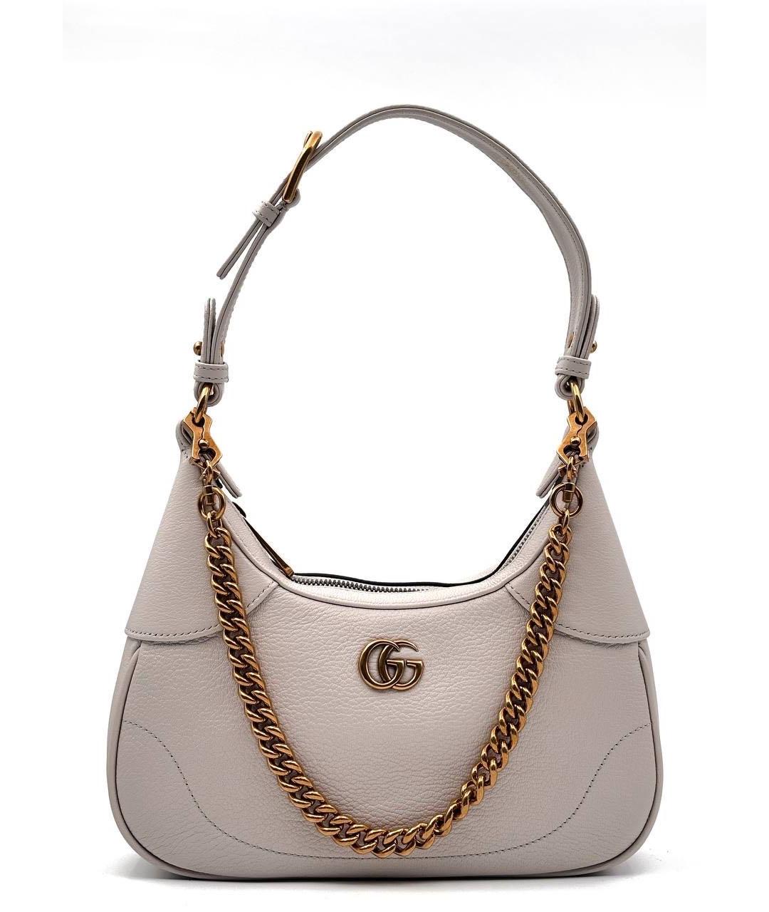 GUCCI Бежевая кожаная сумка через плечо, фото 6