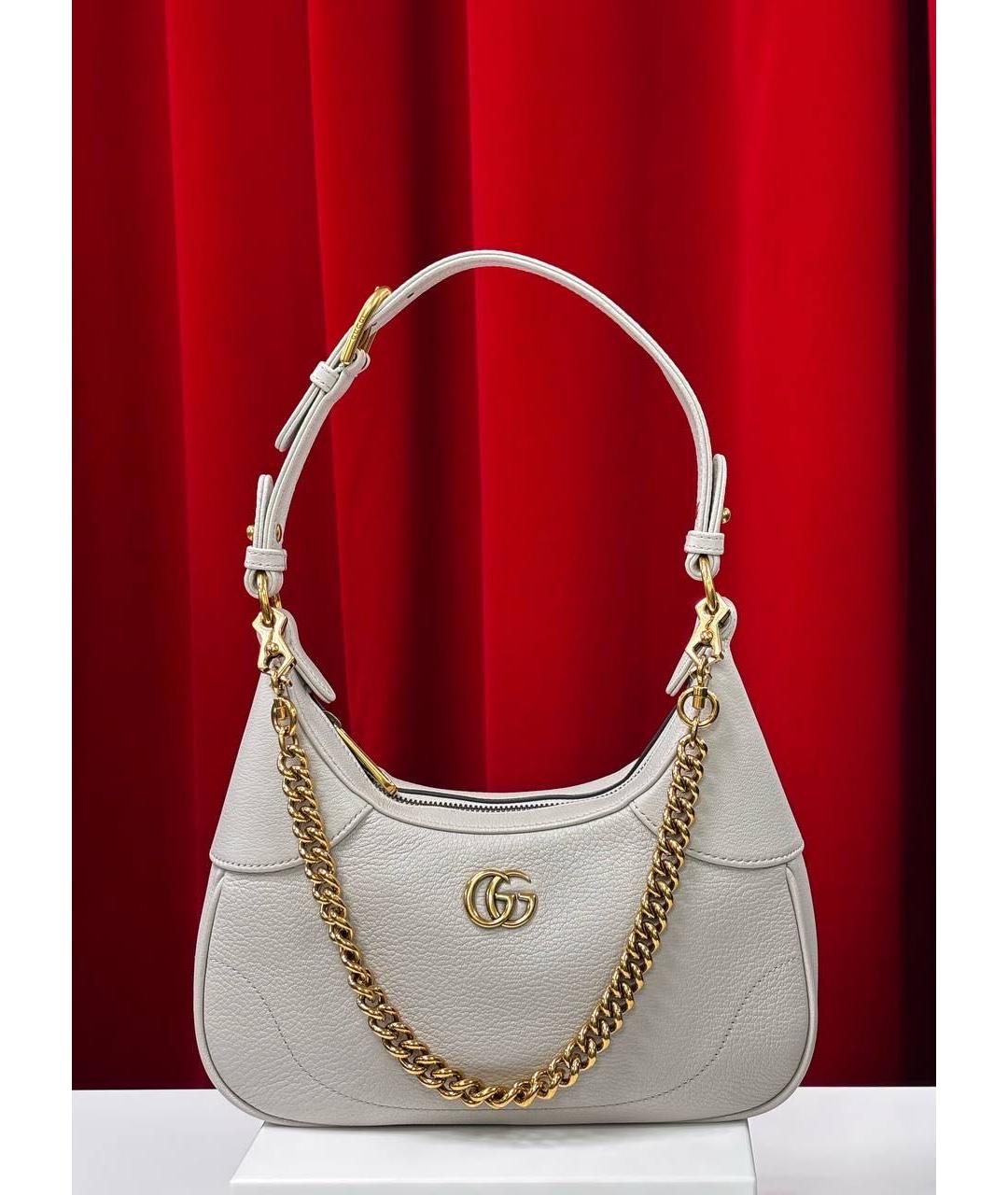 GUCCI Бежевая кожаная сумка через плечо, фото 4