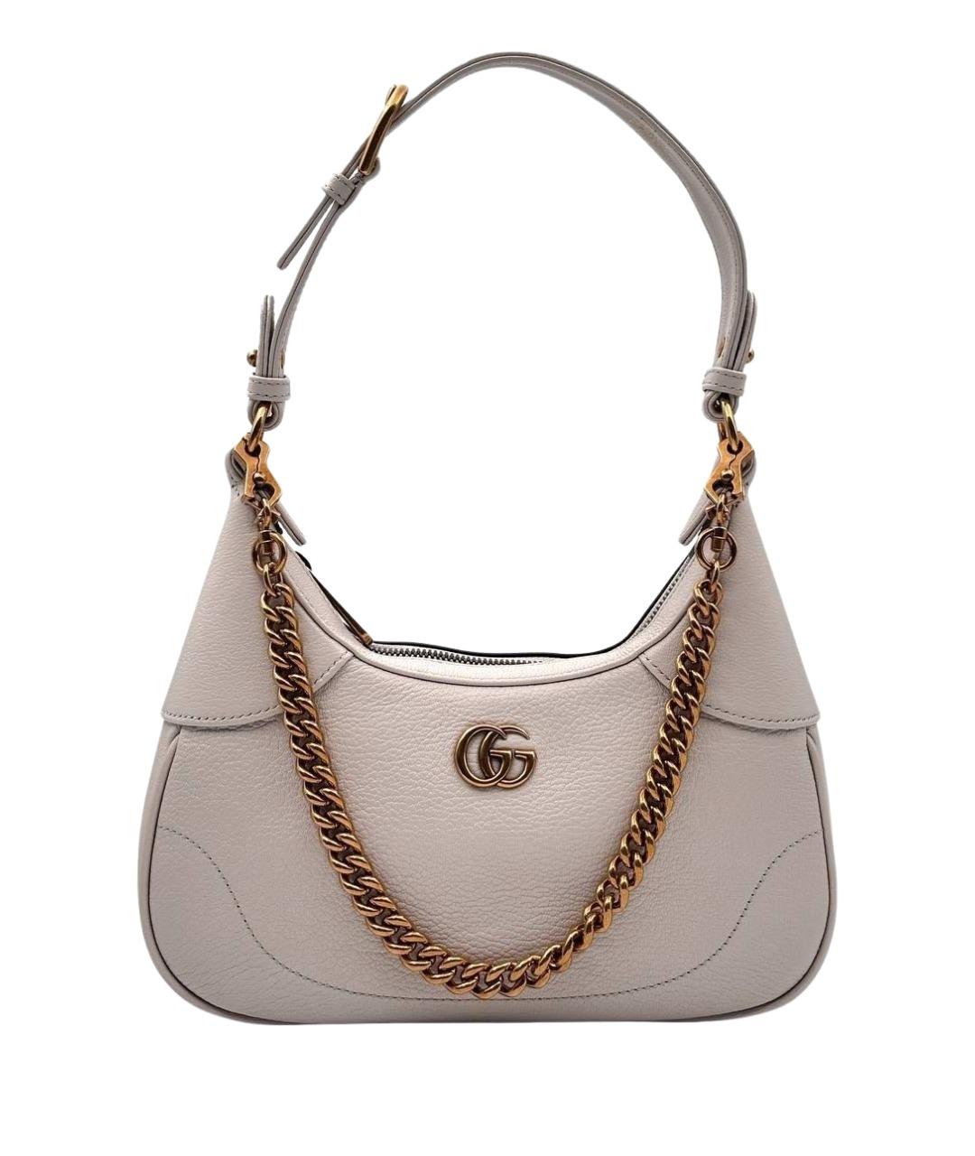 GUCCI Бежевая кожаная сумка через плечо, фото 1