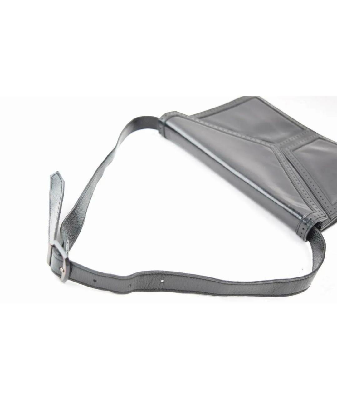 SAINT LAURENT Черная кожаная сумка через плечо, фото 8