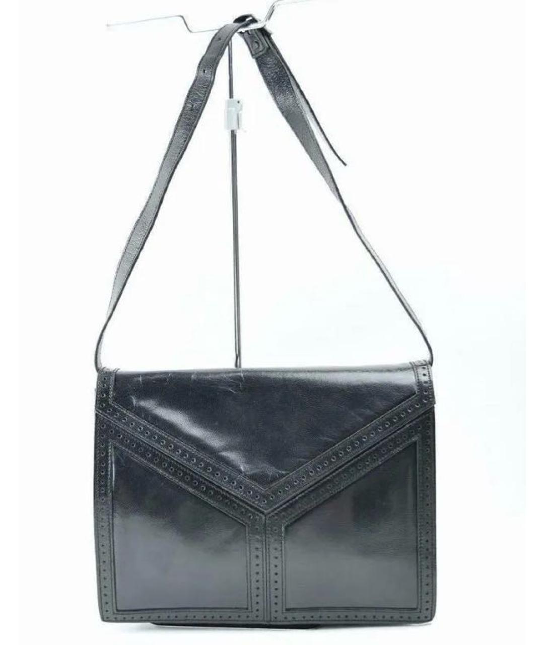 SAINT LAURENT Черная кожаная сумка через плечо, фото 9