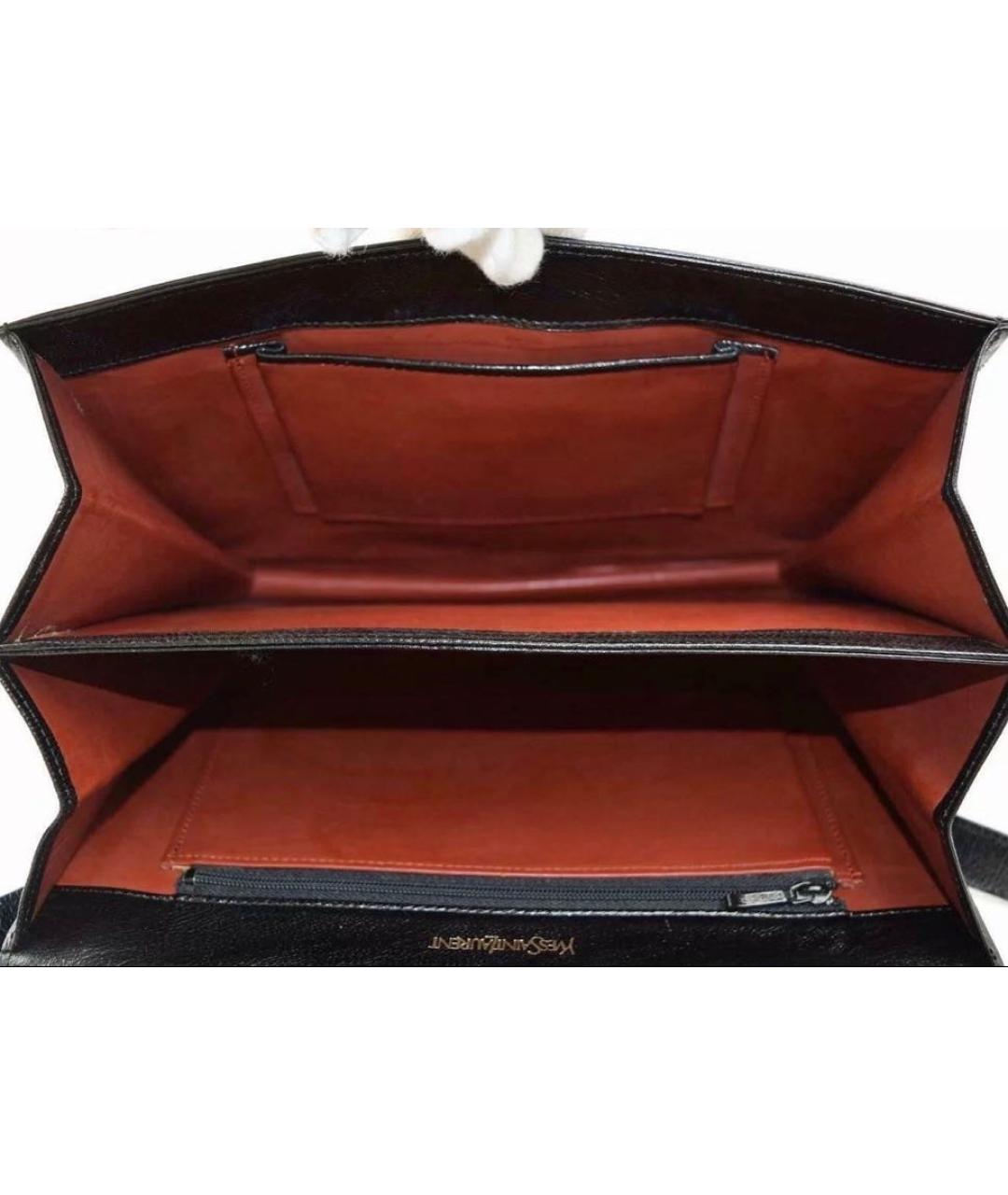 SAINT LAURENT Черная кожаная сумка через плечо, фото 4