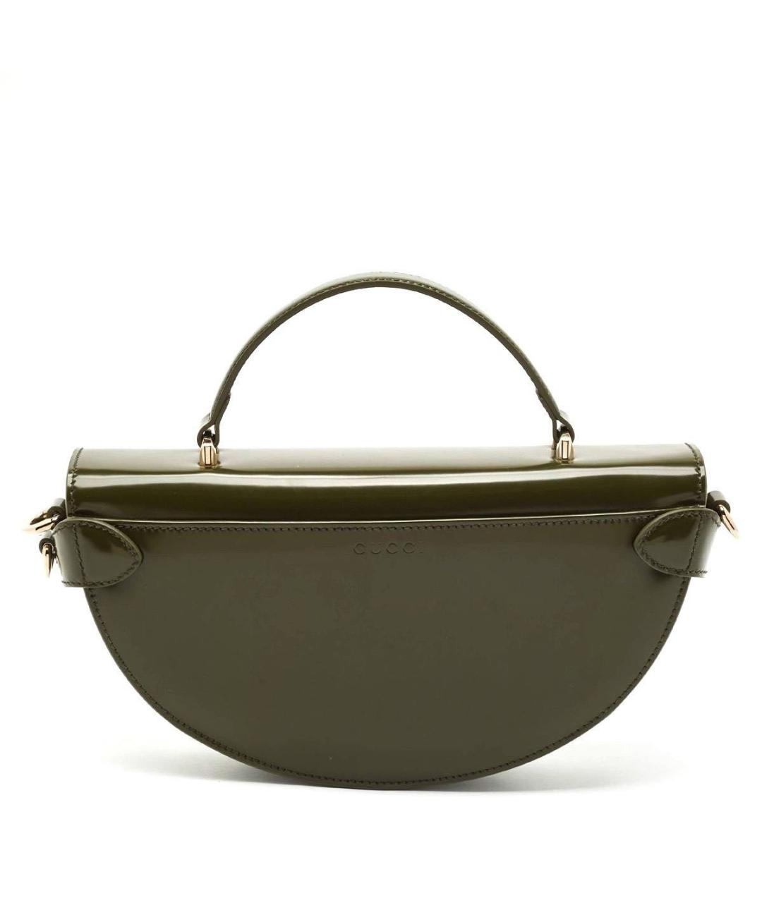 GUCCI Зеленая сумка с короткими ручками из лакированной кожи, фото 2