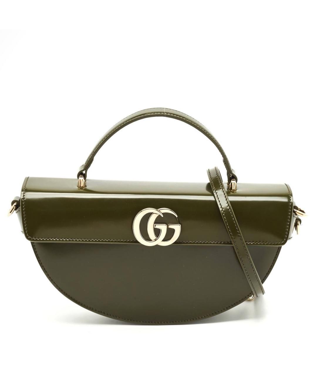 GUCCI Зеленая сумка с короткими ручками из лакированной кожи, фото 6