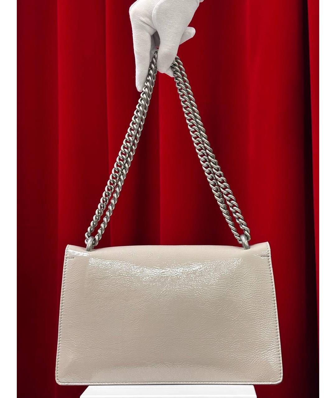 GUCCI Бежевая сумка через плечо из лакированной кожи, фото 5