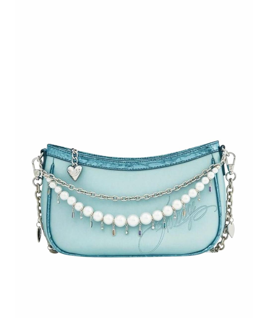JUICY COUTURE Бирюзовая тканевая сумка с короткими ручками, фото 1