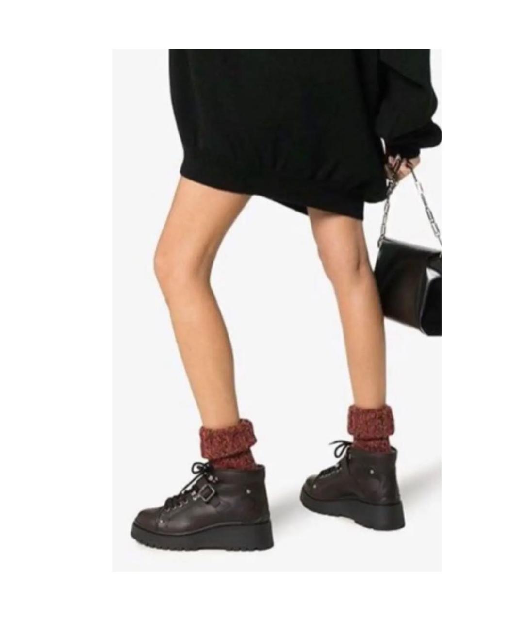 MIU MIU Коричневые кожаные ботинки, фото 6