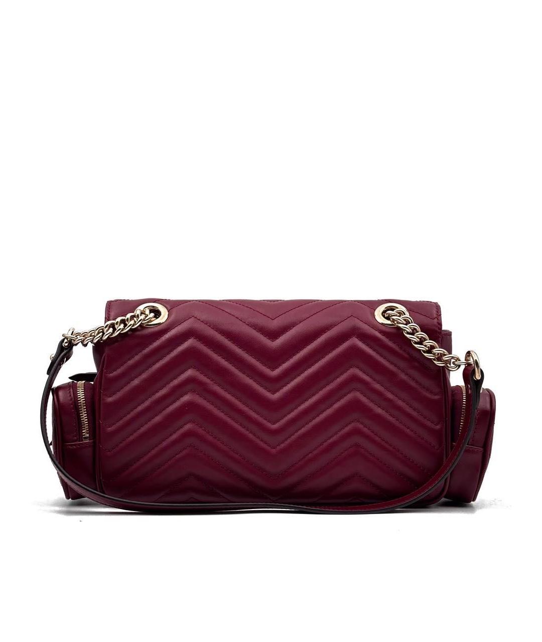 GUCCI Бордовая кожаная сумка через плечо, фото 2