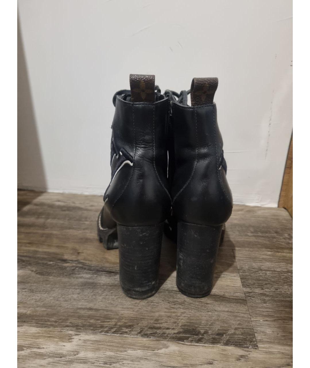 LOUIS VUITTON Черные кожаные ботильоны, фото 4