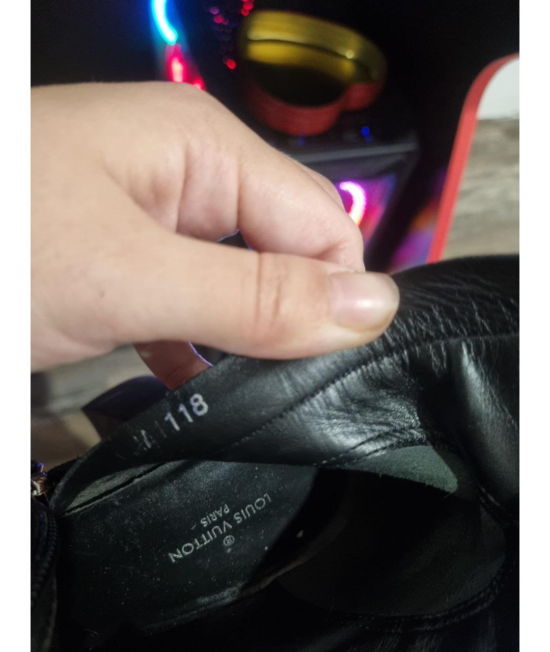 LOUIS VUITTON Черные кожаные ботильоны, фото 6