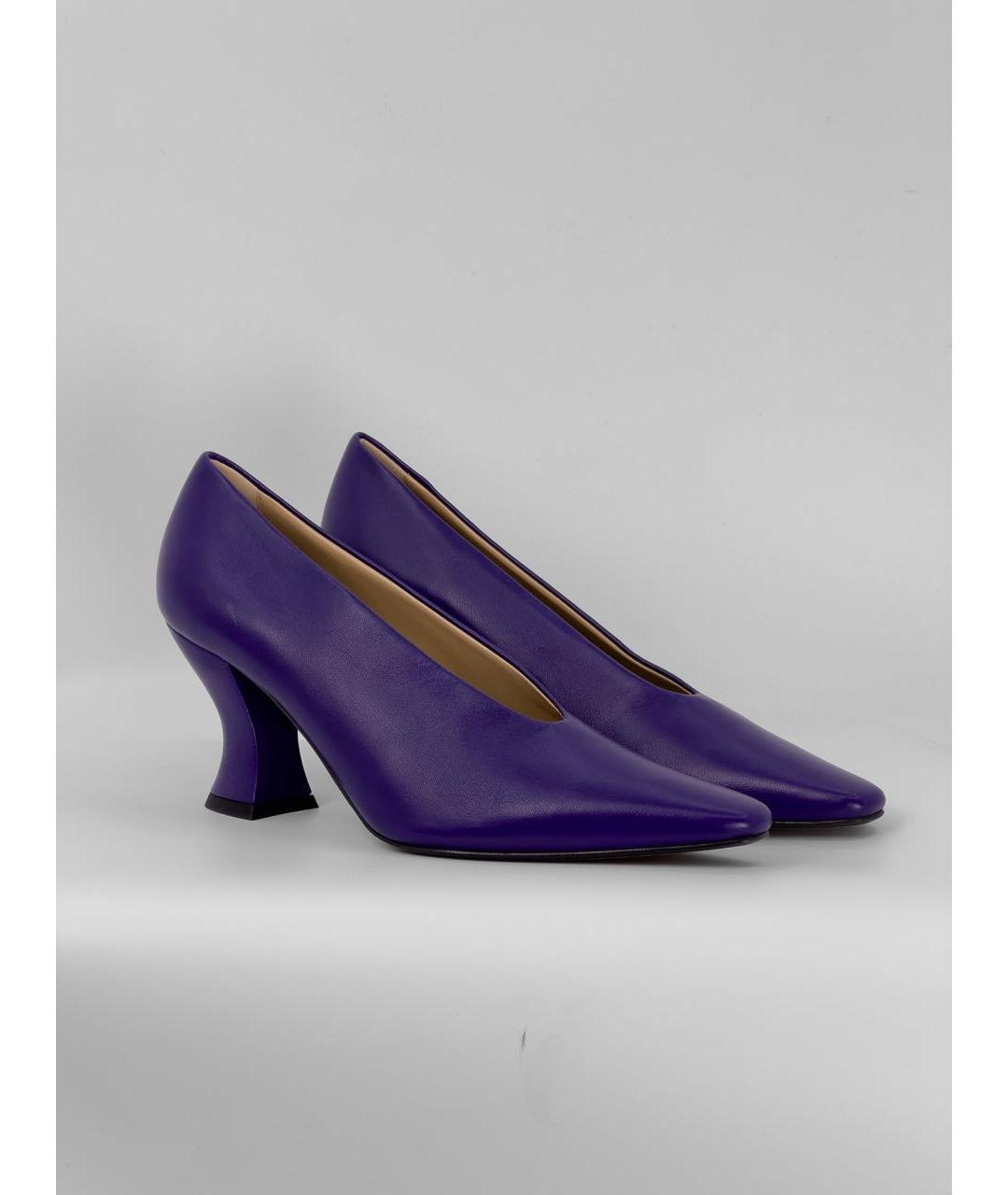BOTTEGA VENETA Фиолетовые кожаные туфли, фото 3