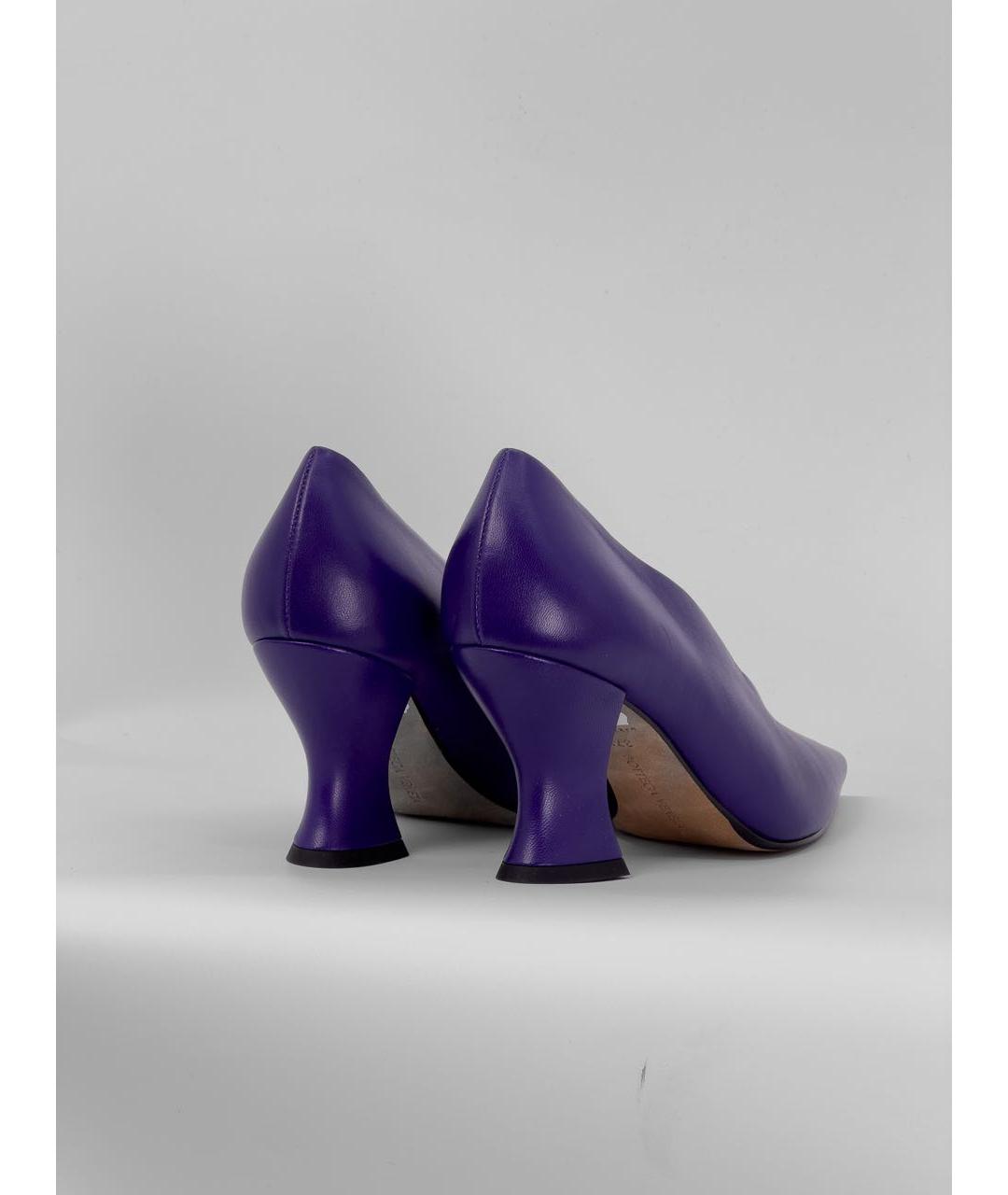 BOTTEGA VENETA Фиолетовые кожаные туфли, фото 4