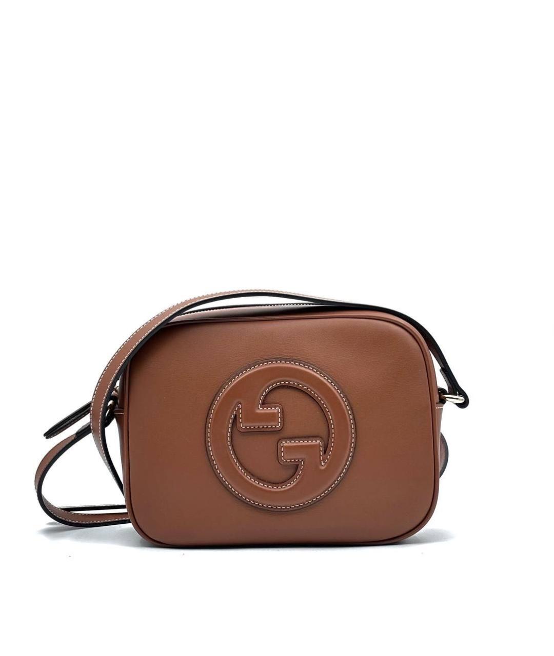 GUCCI Коричневая кожаная сумка через плечо, фото 6