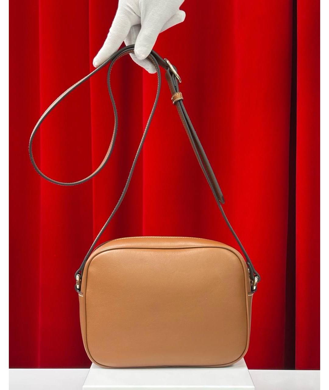 GUCCI Коричневая кожаная сумка через плечо, фото 5