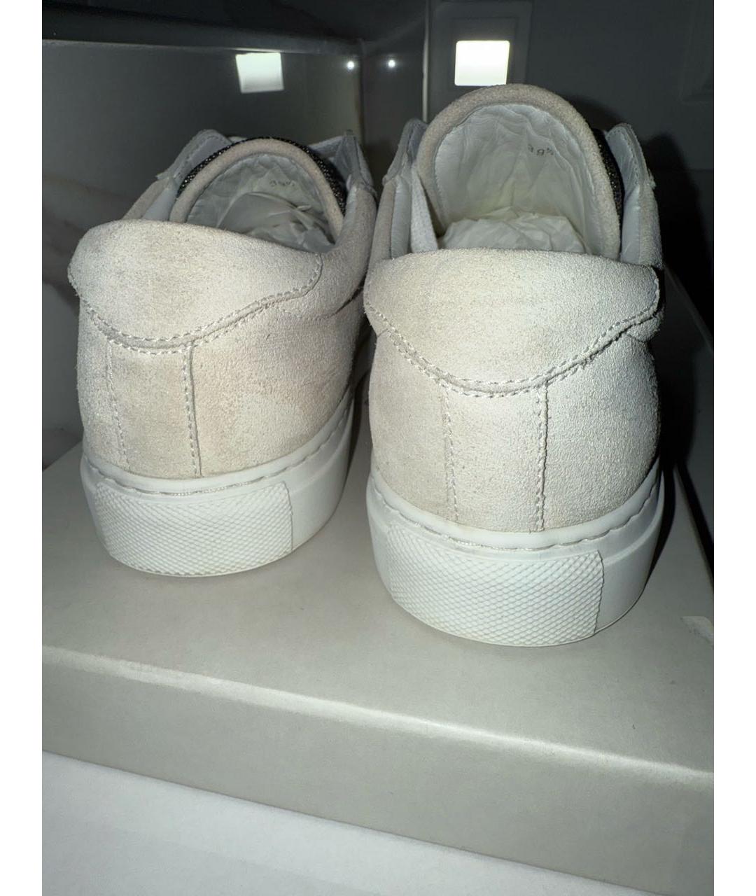 BRUNELLO CUCINELLI Бежевые замшевые кеды, фото 4