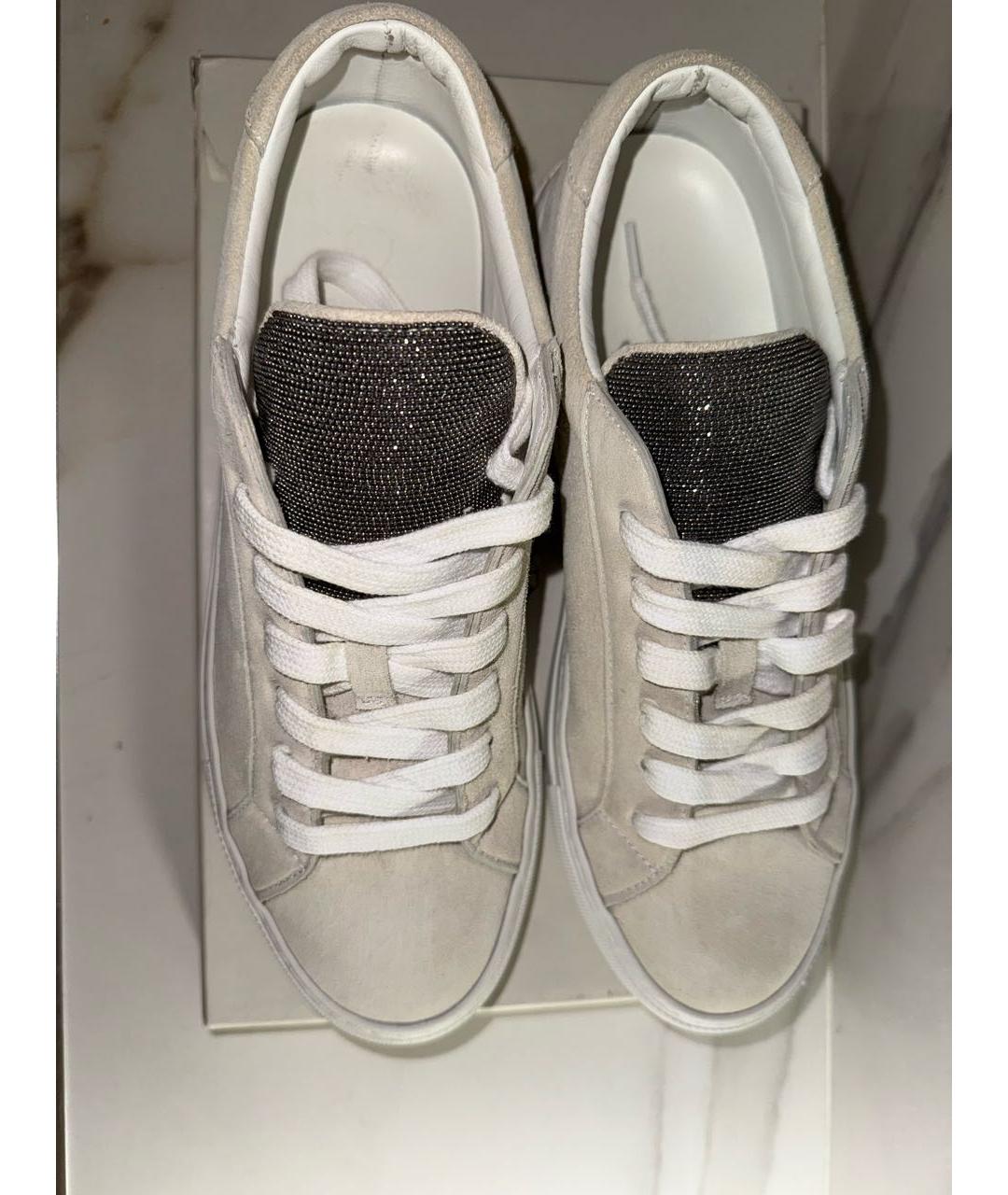 BRUNELLO CUCINELLI Бежевые замшевые кеды, фото 3