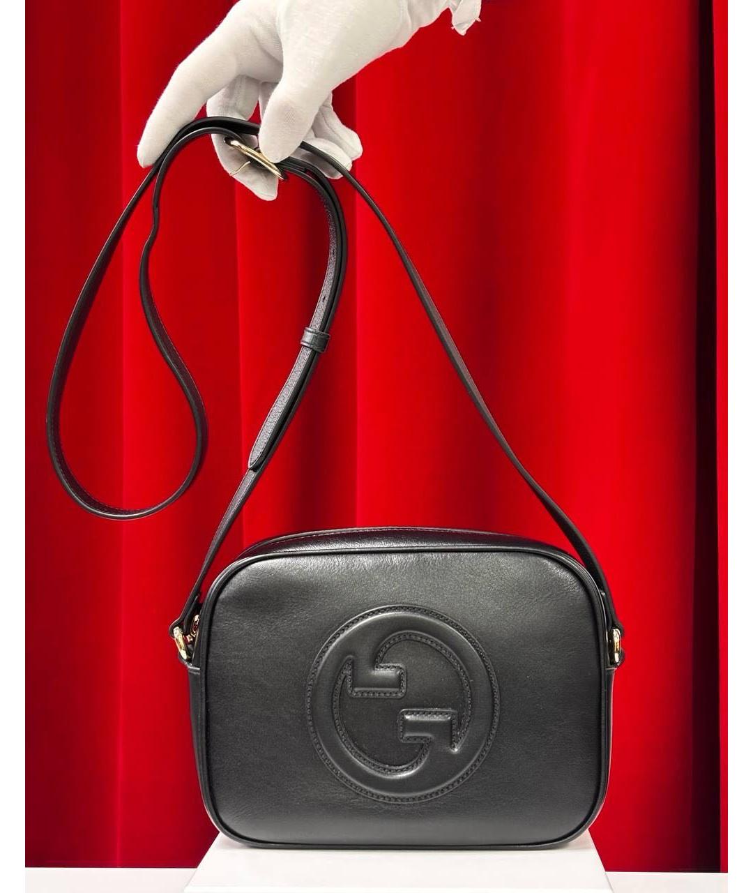 GUCCI Черная кожаная сумка через плечо, фото 4