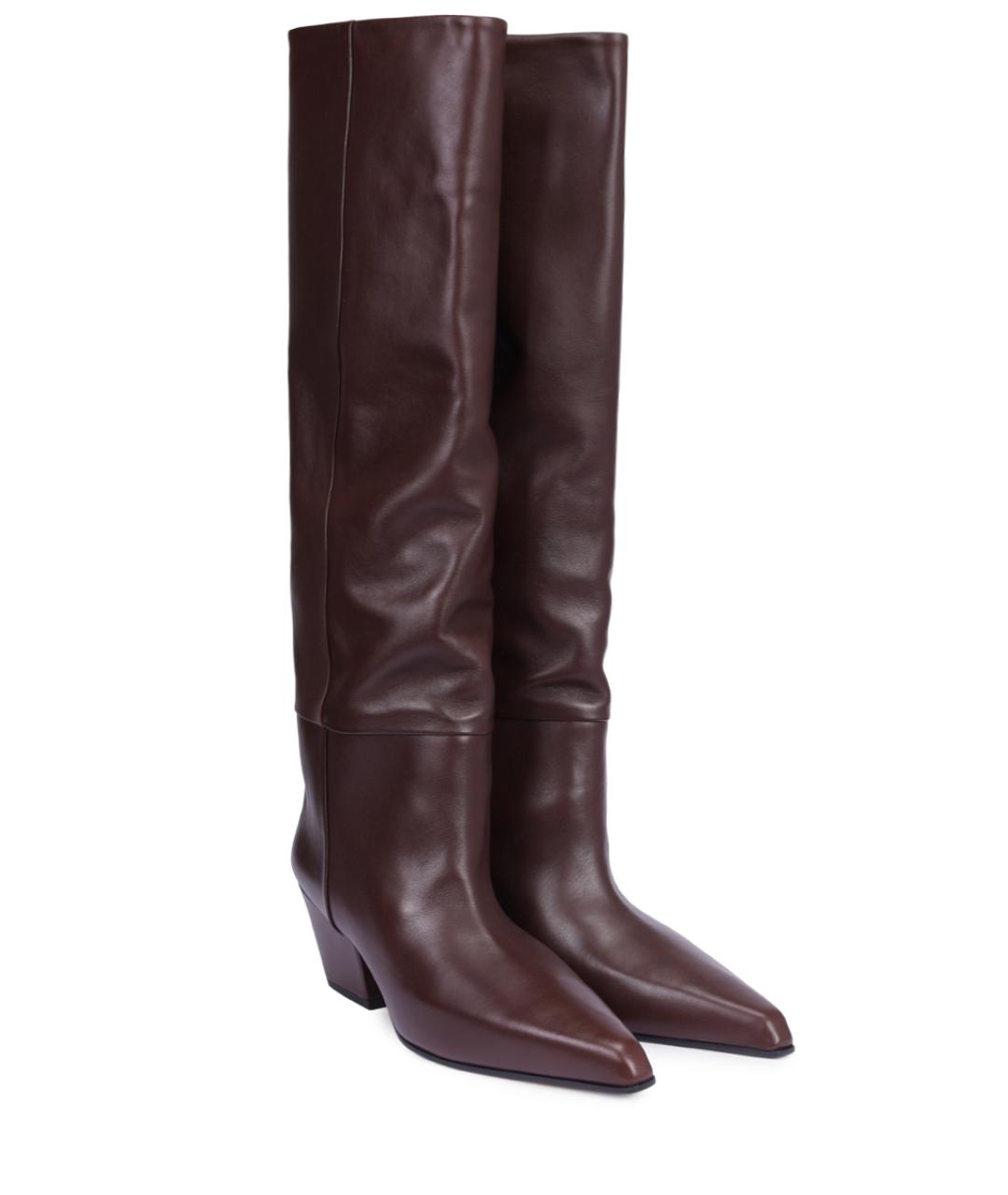 PARIS TEXAS Коричневые кожаные сапоги, фото 2