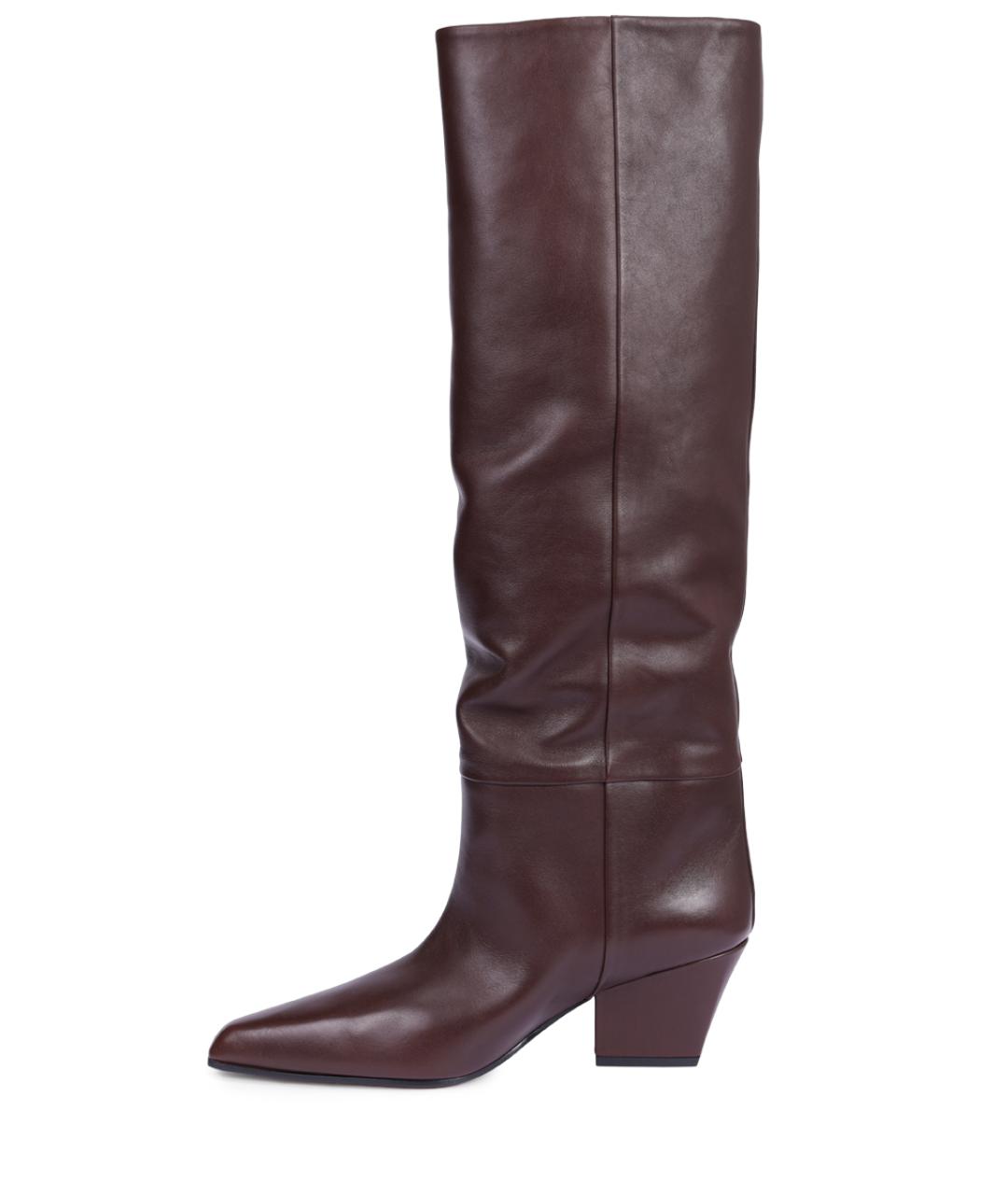 PARIS TEXAS Коричневые кожаные сапоги, фото 3