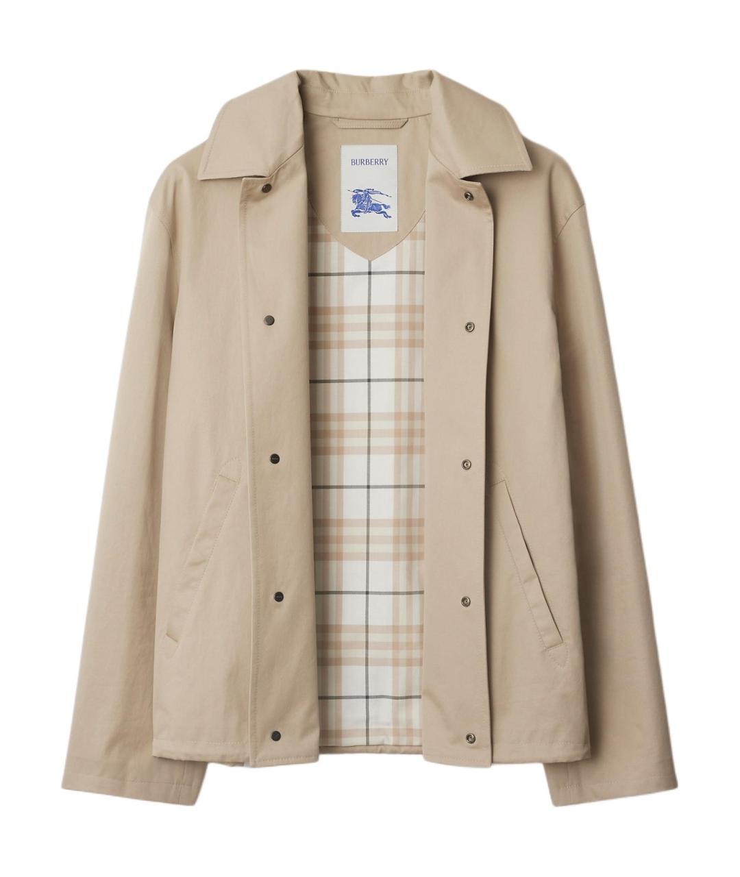 BURBERRY Бежевая хлопковая куртка, фото 2