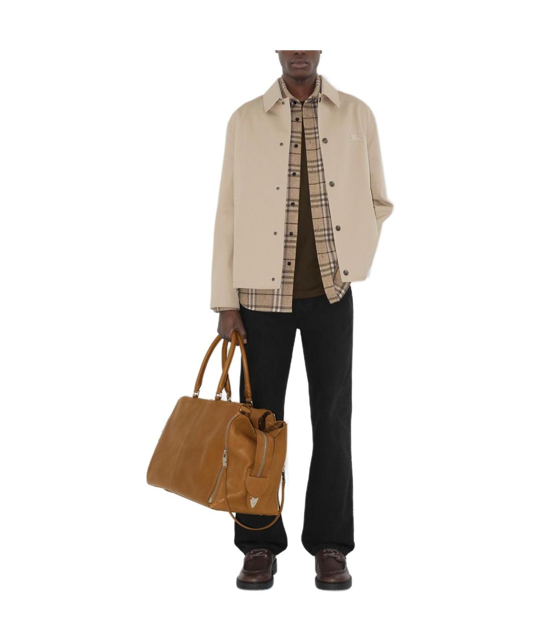 BURBERRY Бежевая хлопковая куртка, фото 3