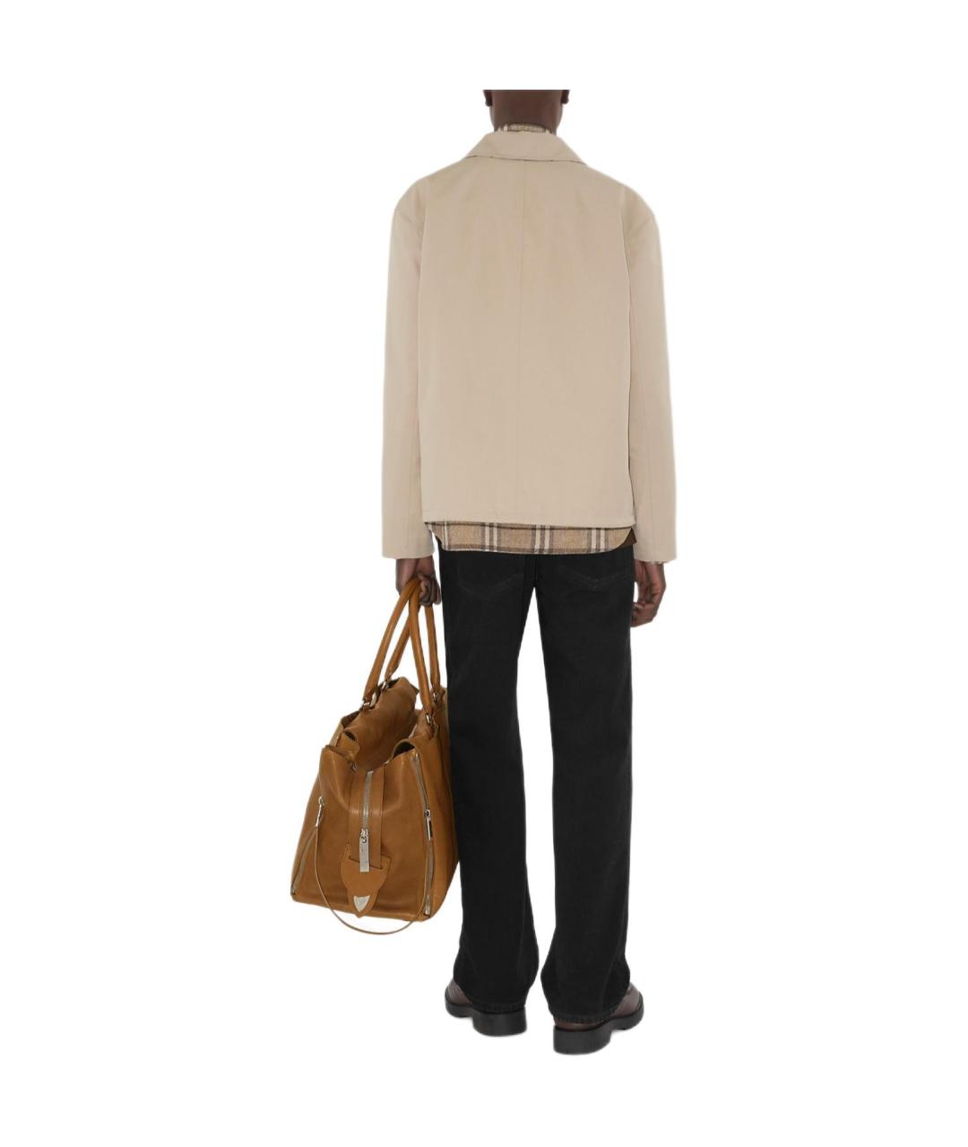 BURBERRY Бежевая хлопковая куртка, фото 4