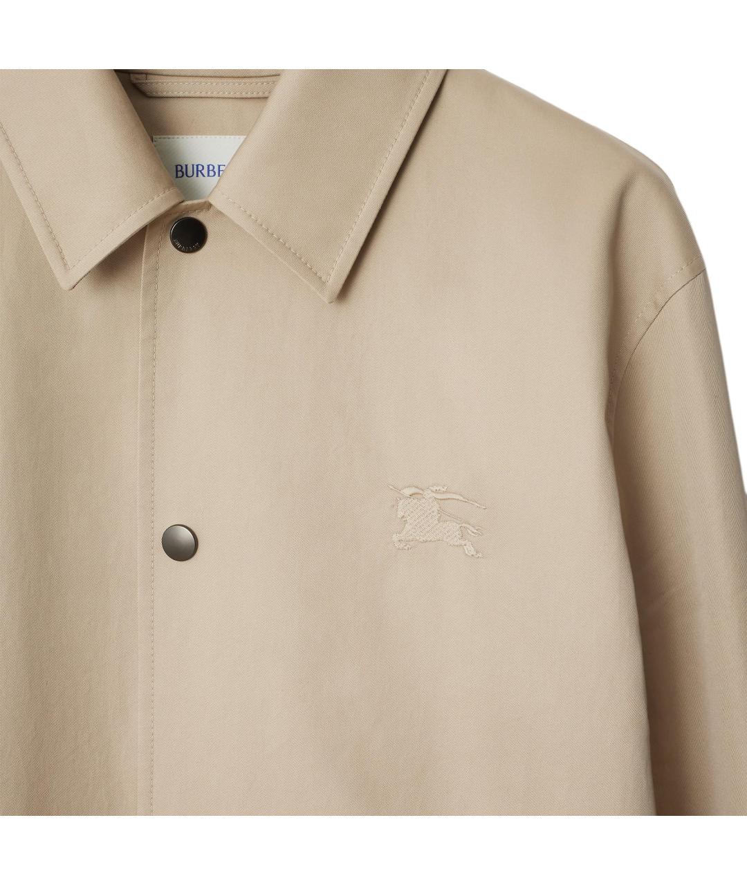 BURBERRY Бежевая хлопковая куртка, фото 6