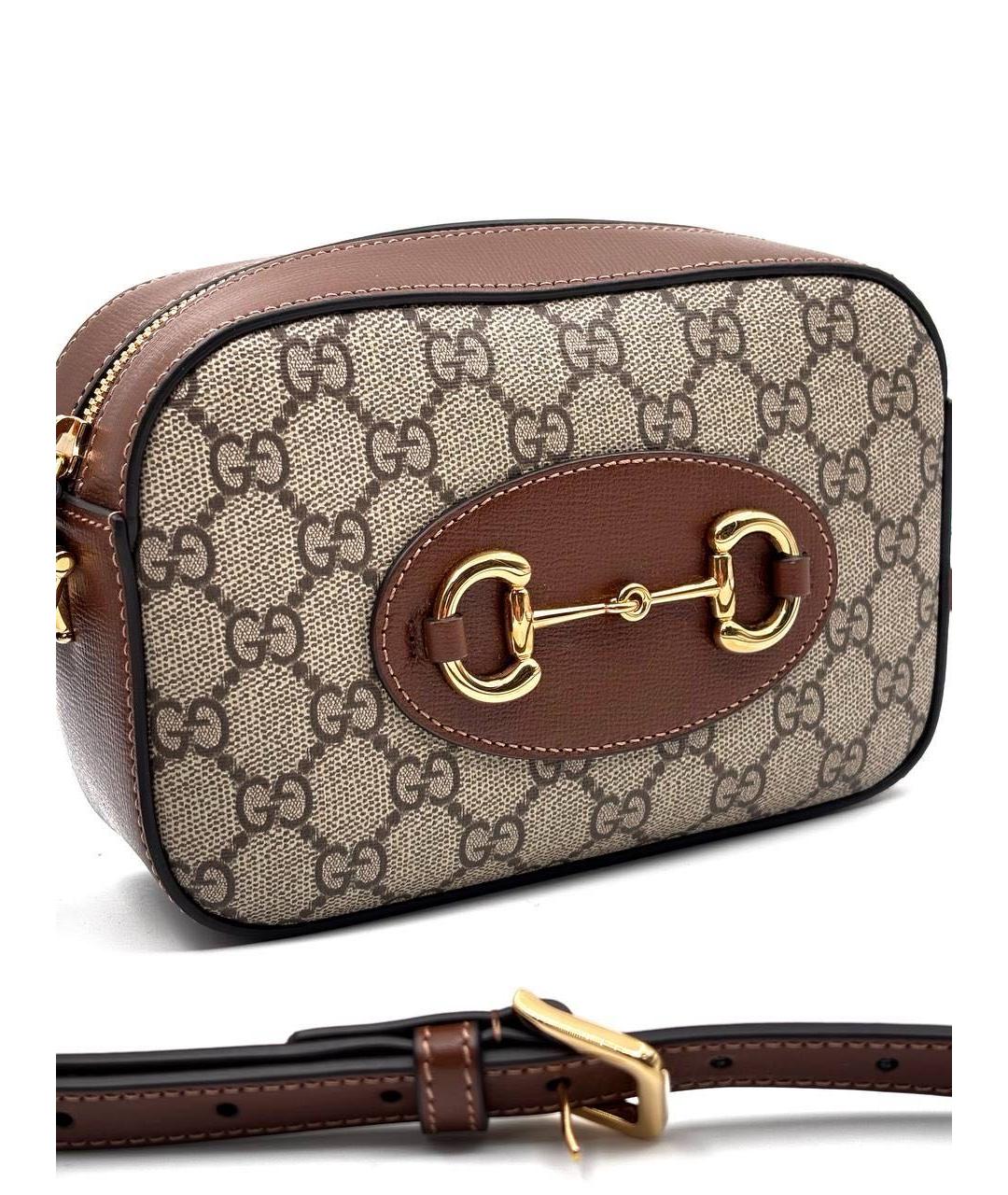 GUCCI Коричневая кожаная сумка через плечо, фото 3