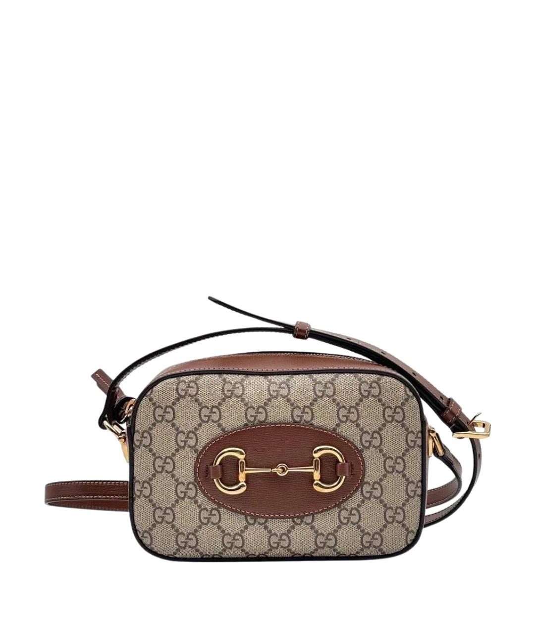 GUCCI Коричневая кожаная сумка через плечо, фото 1