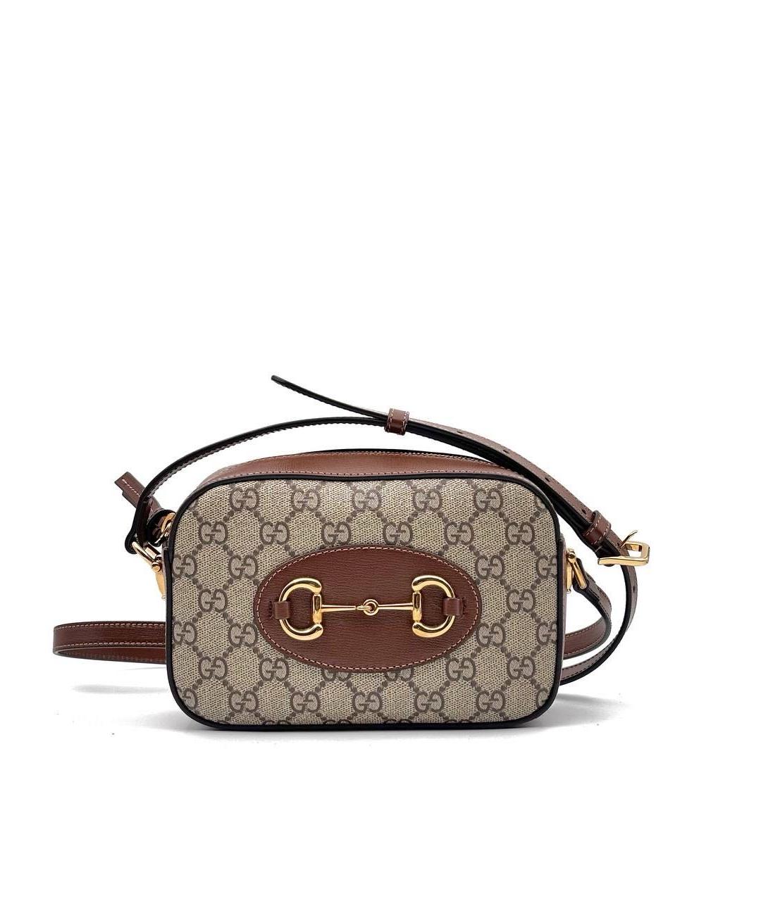 GUCCI Коричневая кожаная сумка через плечо, фото 6