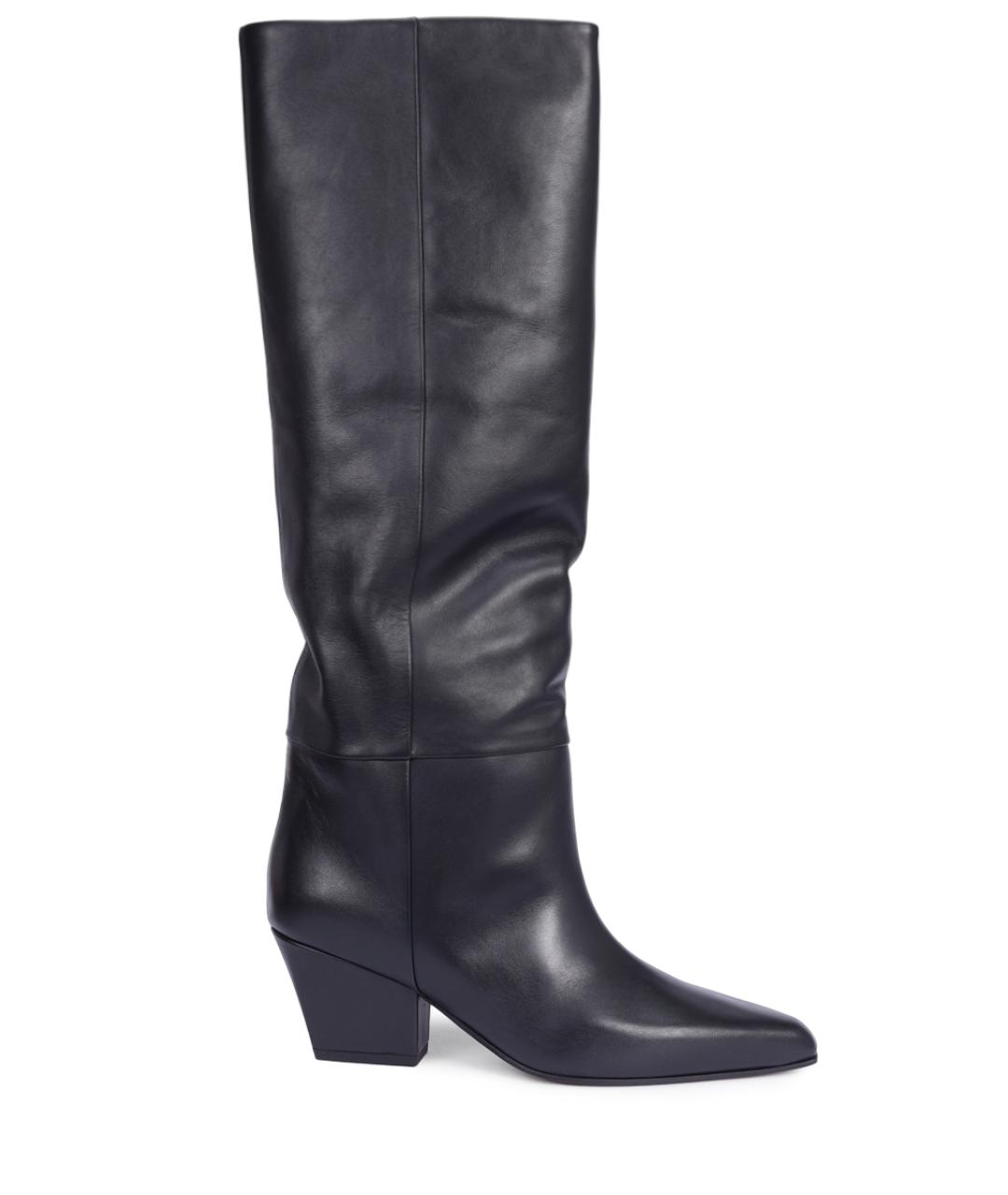 PARIS TEXAS Черные кожаные сапоги, фото 1