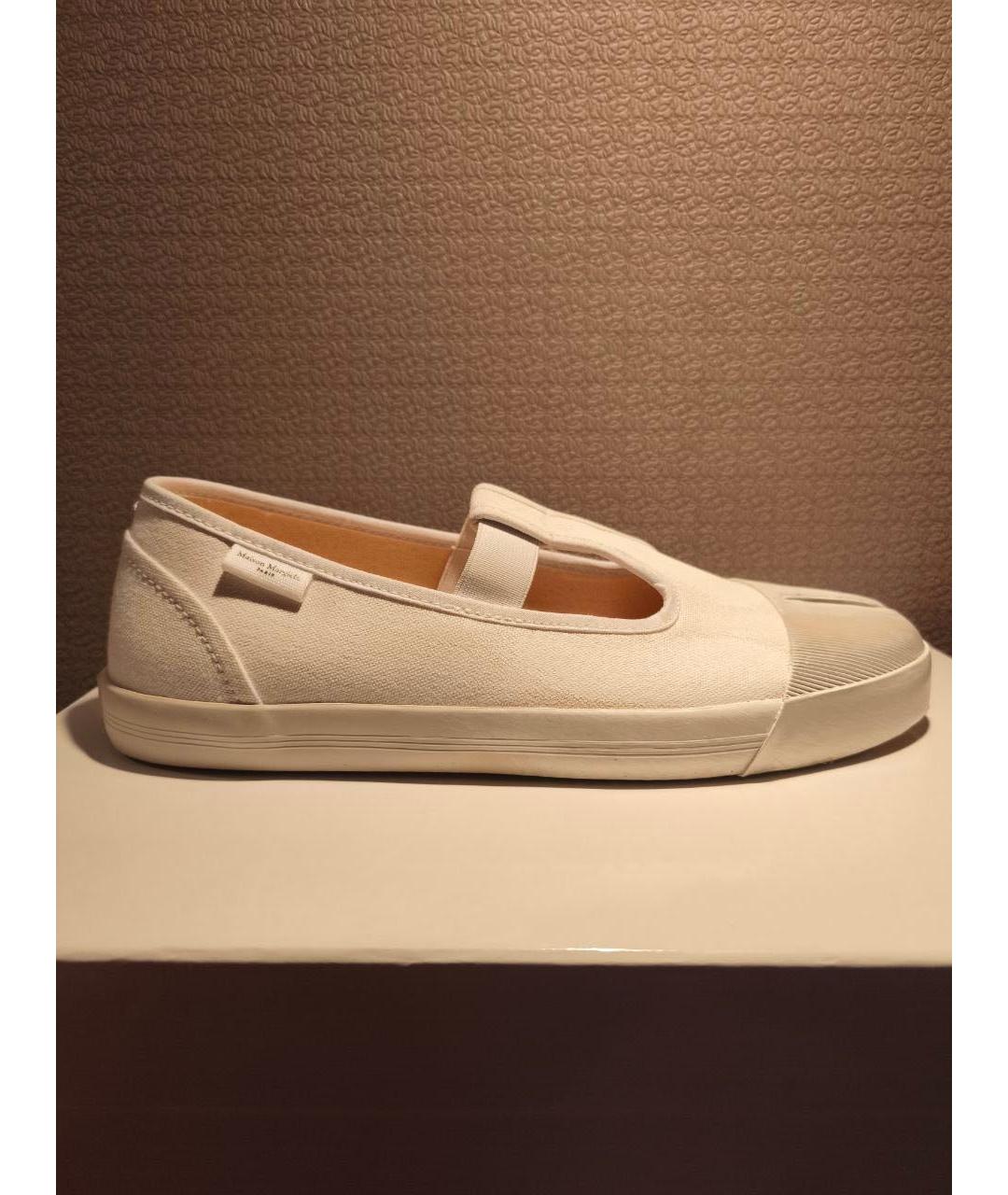 MAISON MARGIELA Бежевые текстильные балетки, фото 5