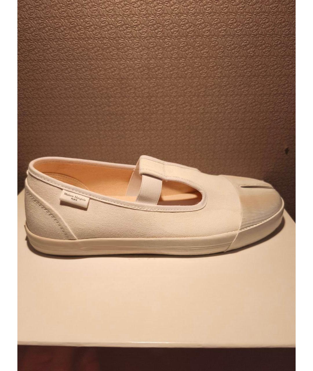 MAISON MARGIELA Бежевые текстильные балетки, фото 4