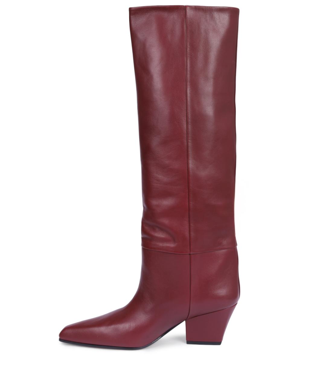 PARIS TEXAS Бордовые кожаные сапоги, фото 3