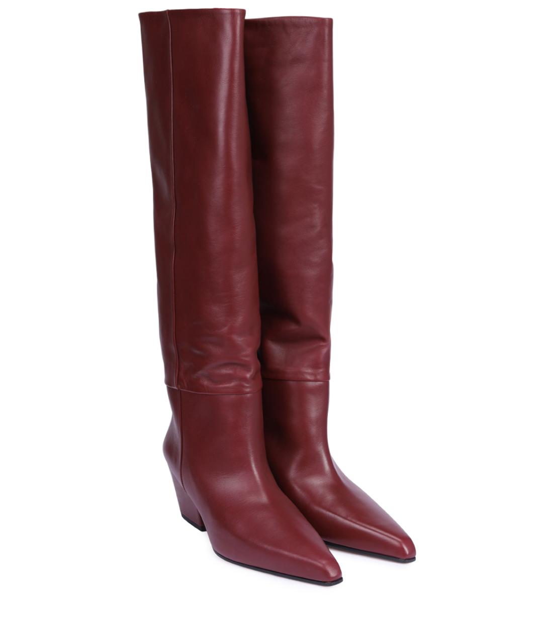 PARIS TEXAS Бордовые кожаные сапоги, фото 2