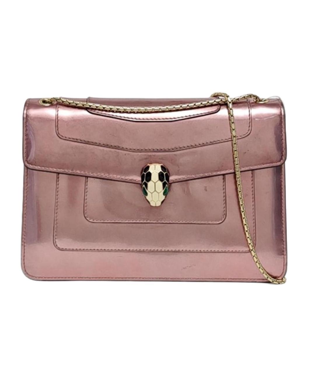 BVLGARI Розовая сумка через плечо из лакированной кожи, фото 1