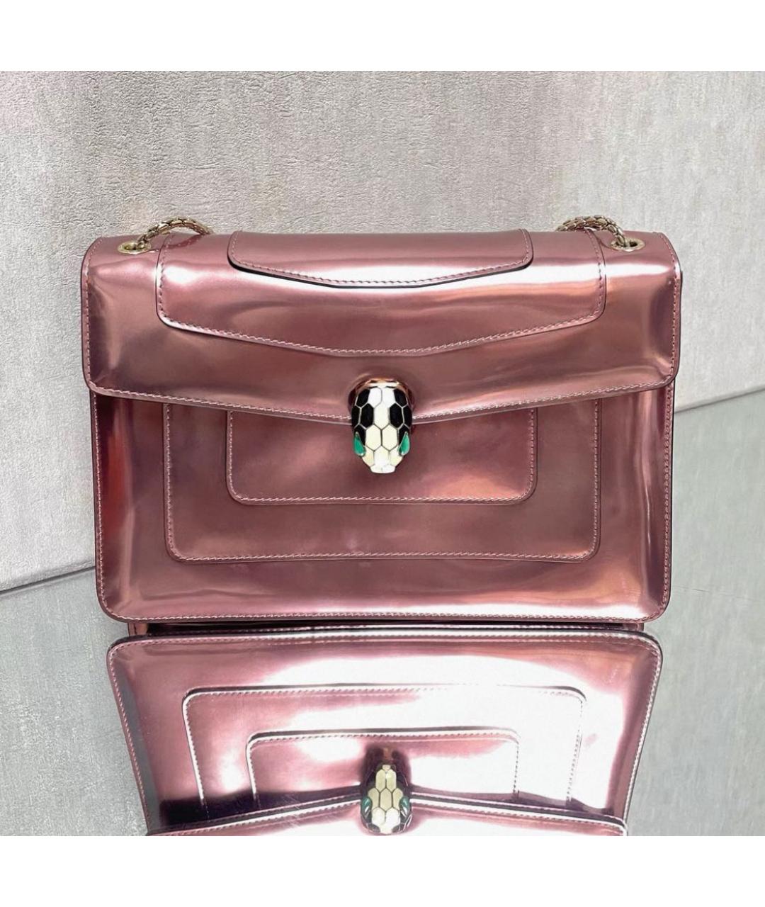 BVLGARI Розовая сумка через плечо из лакированной кожи, фото 2