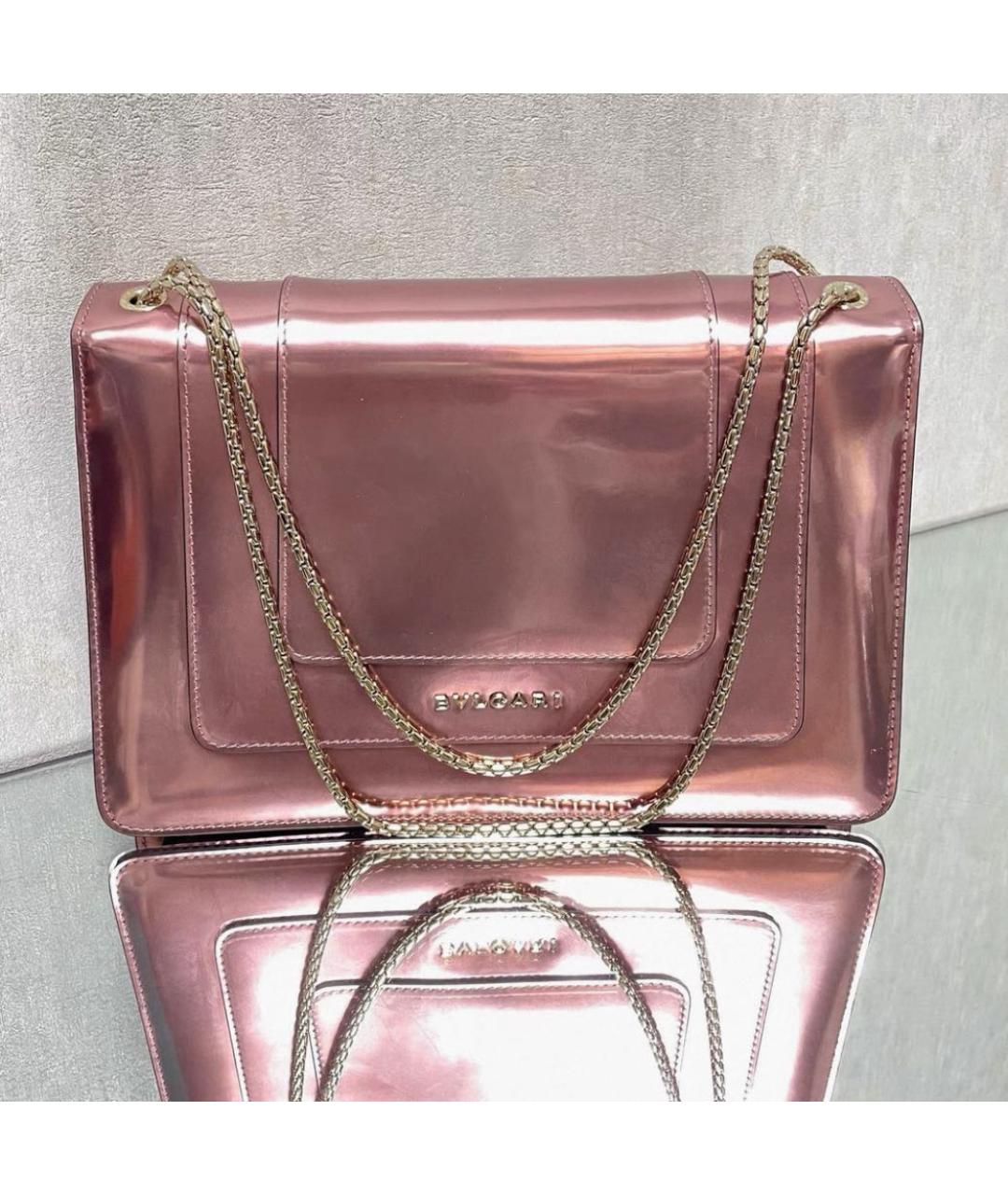 BVLGARI Розовая сумка через плечо из лакированной кожи, фото 3
