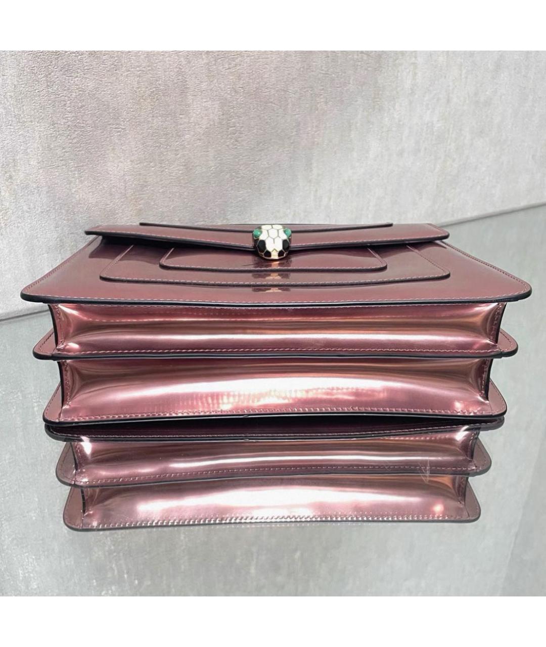BVLGARI Розовая сумка через плечо из лакированной кожи, фото 4