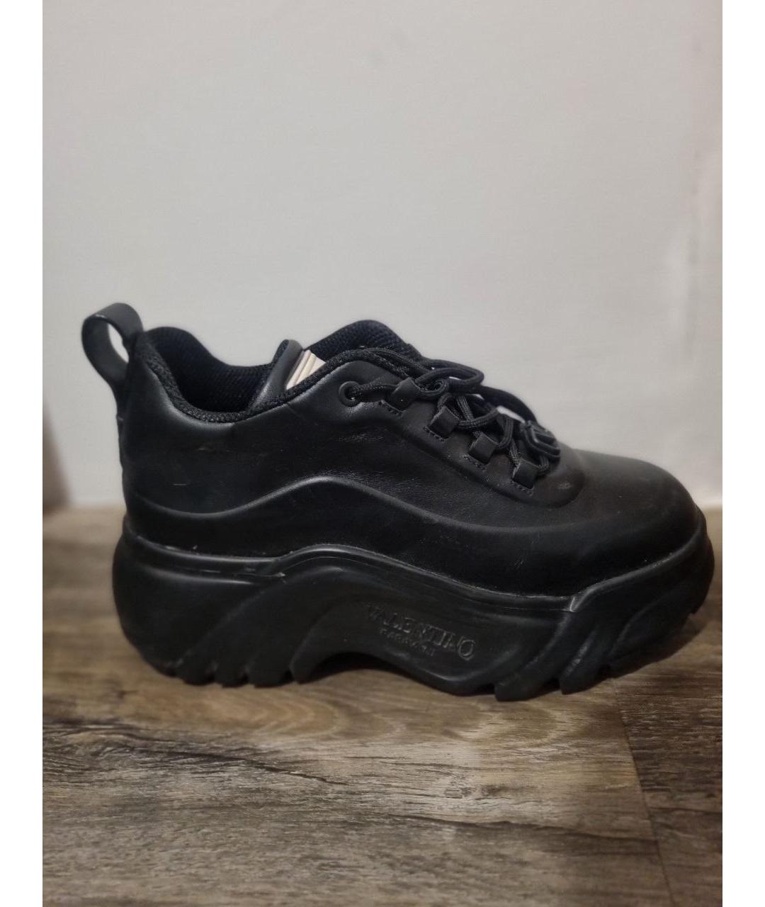 VALENTINO Черные кожаные кроссовки, фото 7