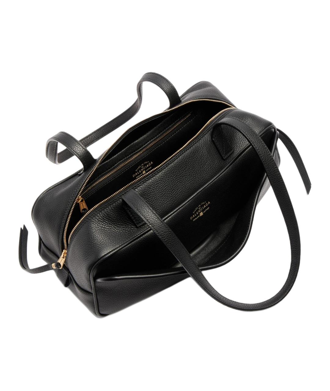 BALENCIAGA Черная кожаная сумка через плечо, фото 4