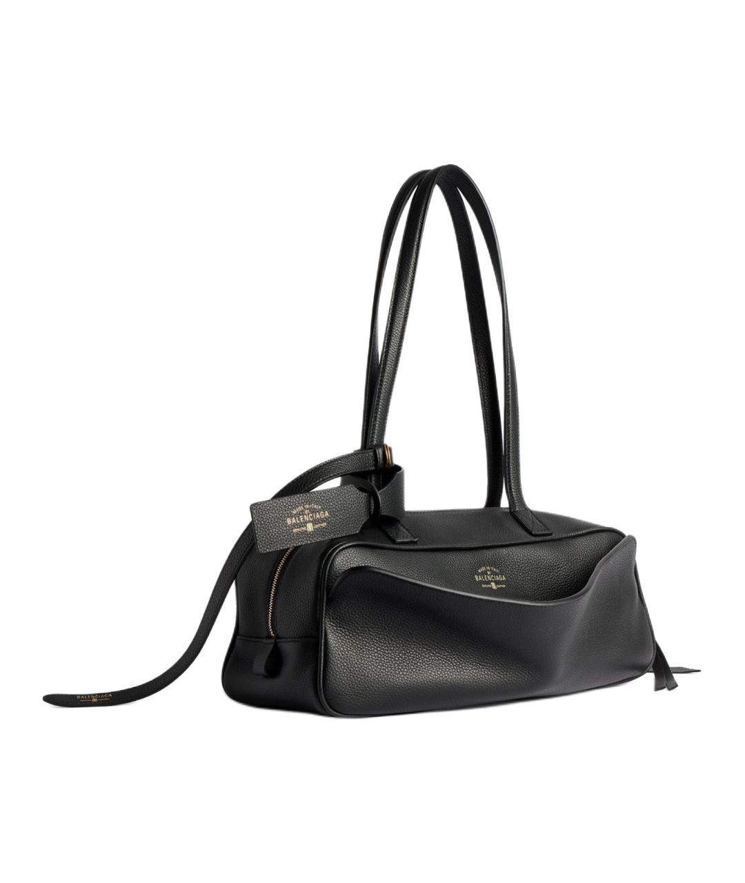 BALENCIAGA Черная кожаная сумка через плечо, фото 2