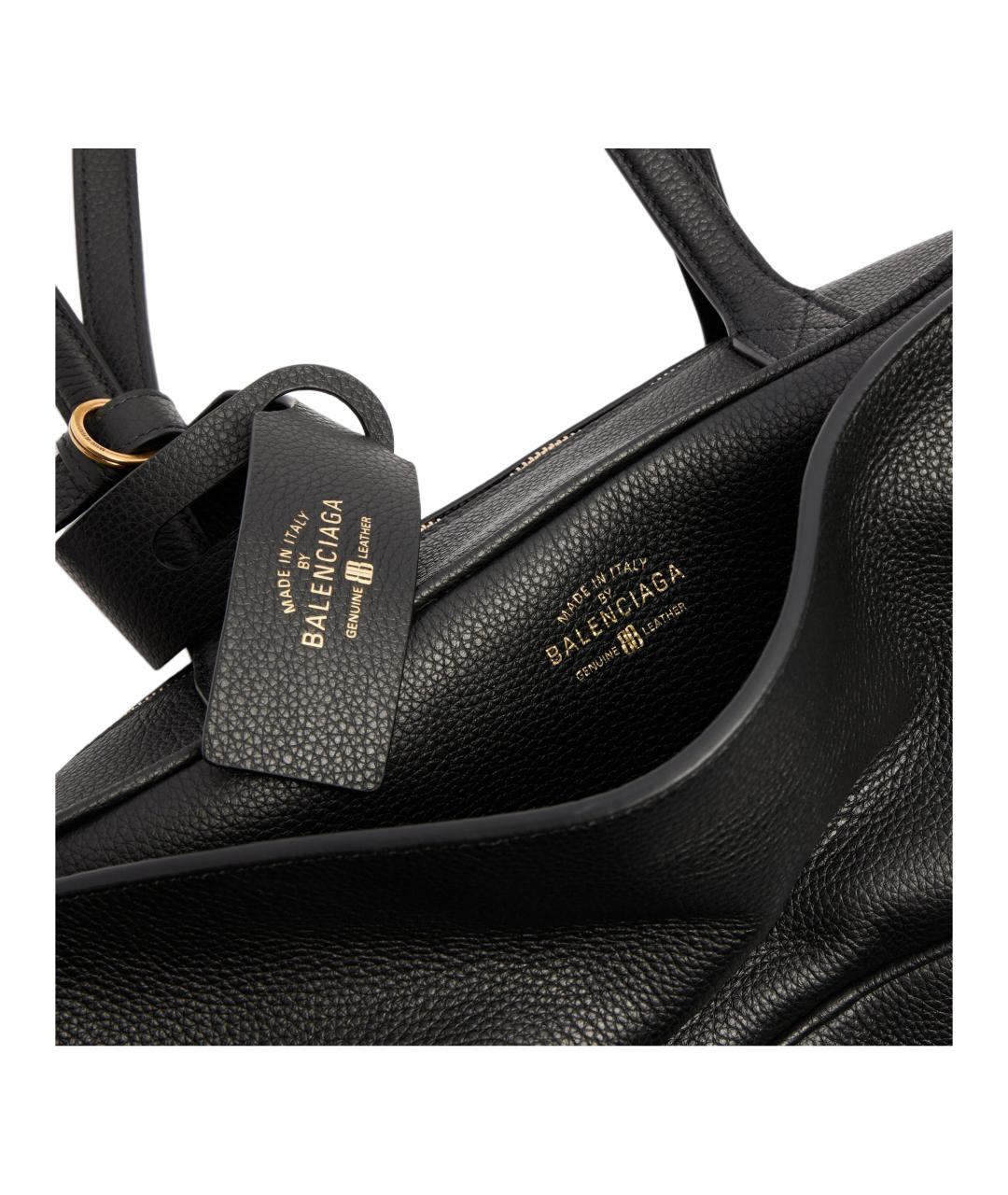 BALENCIAGA Черная кожаная сумка через плечо, фото 5