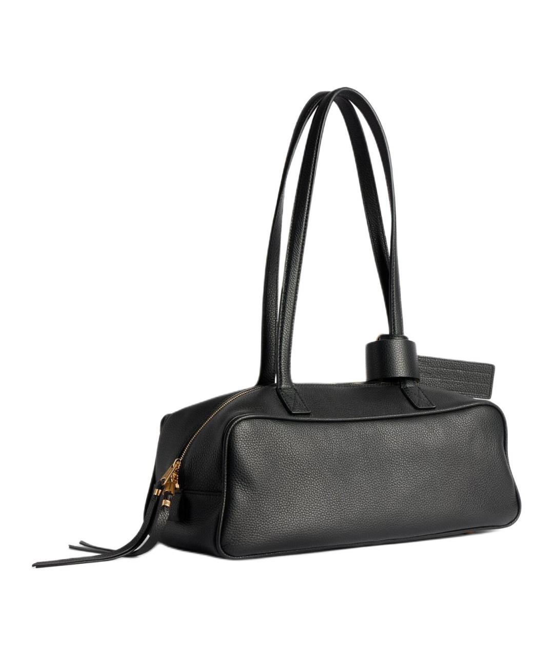 BALENCIAGA Черная кожаная сумка через плечо, фото 3