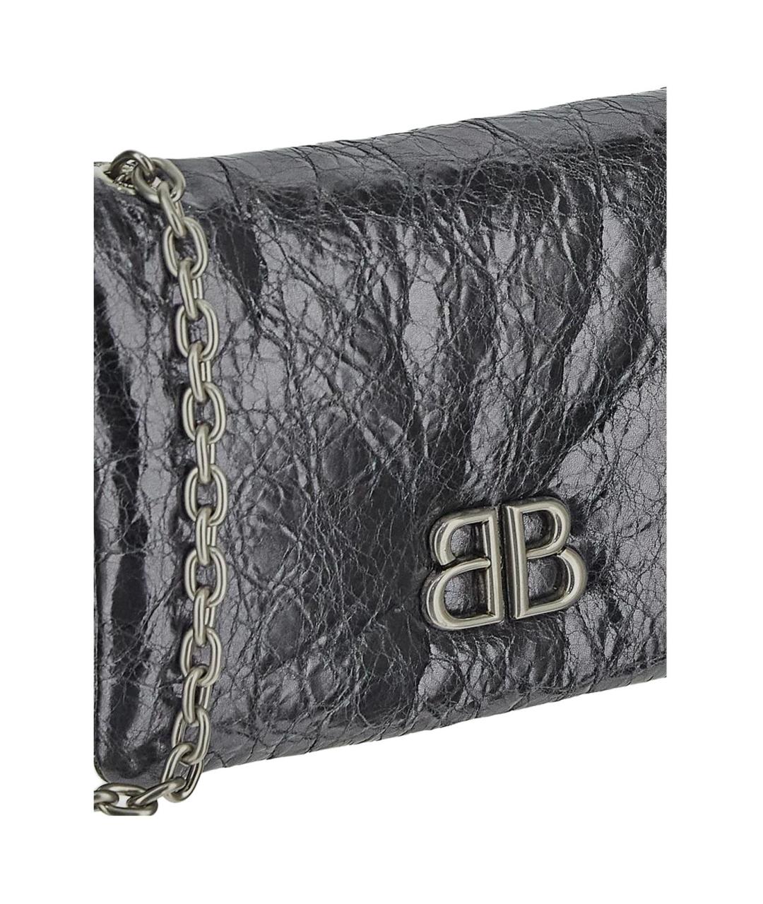 BALENCIAGA Черная кожаная сумка через плечо, фото 4