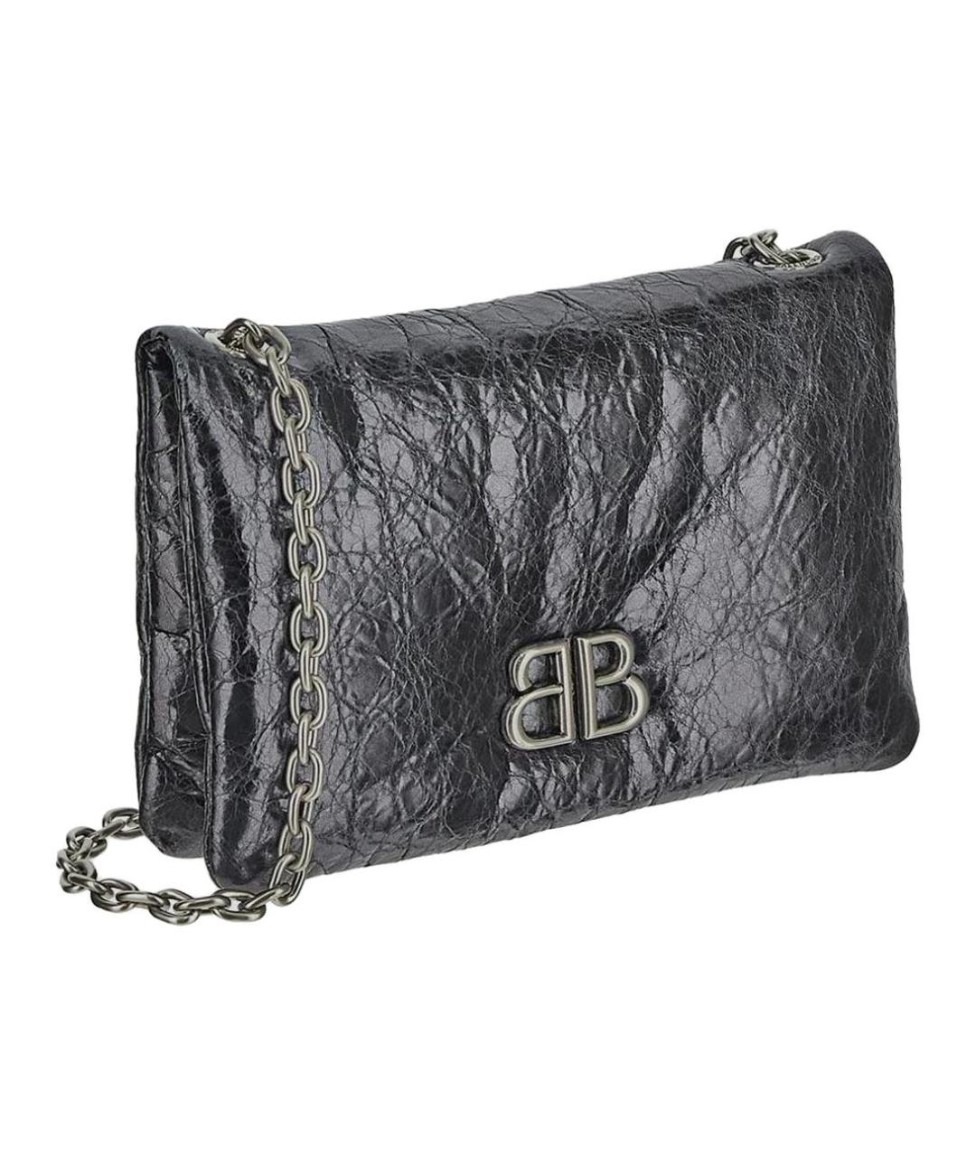 BALENCIAGA Черная кожаная сумка через плечо, фото 2