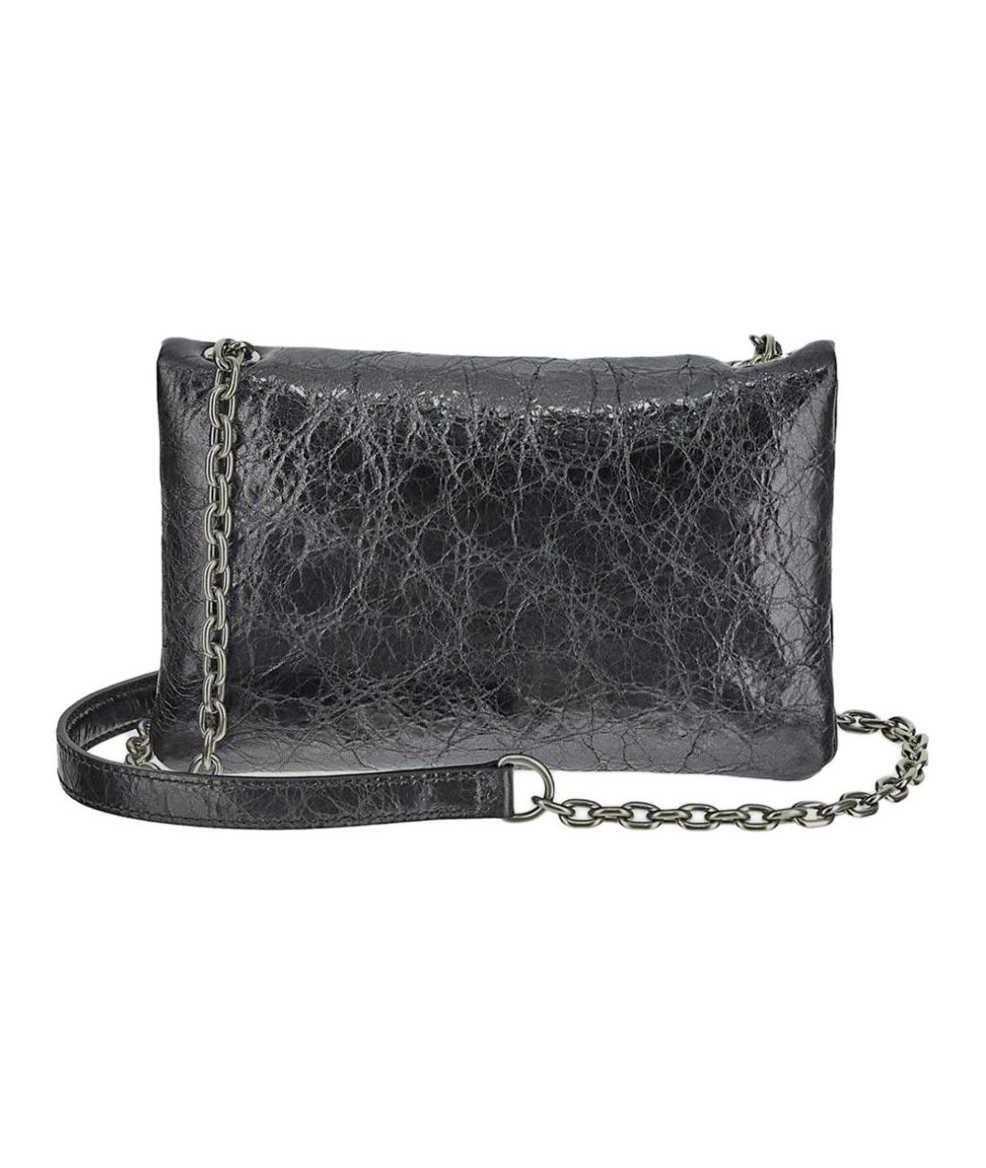 BALENCIAGA Черная кожаная сумка через плечо, фото 3