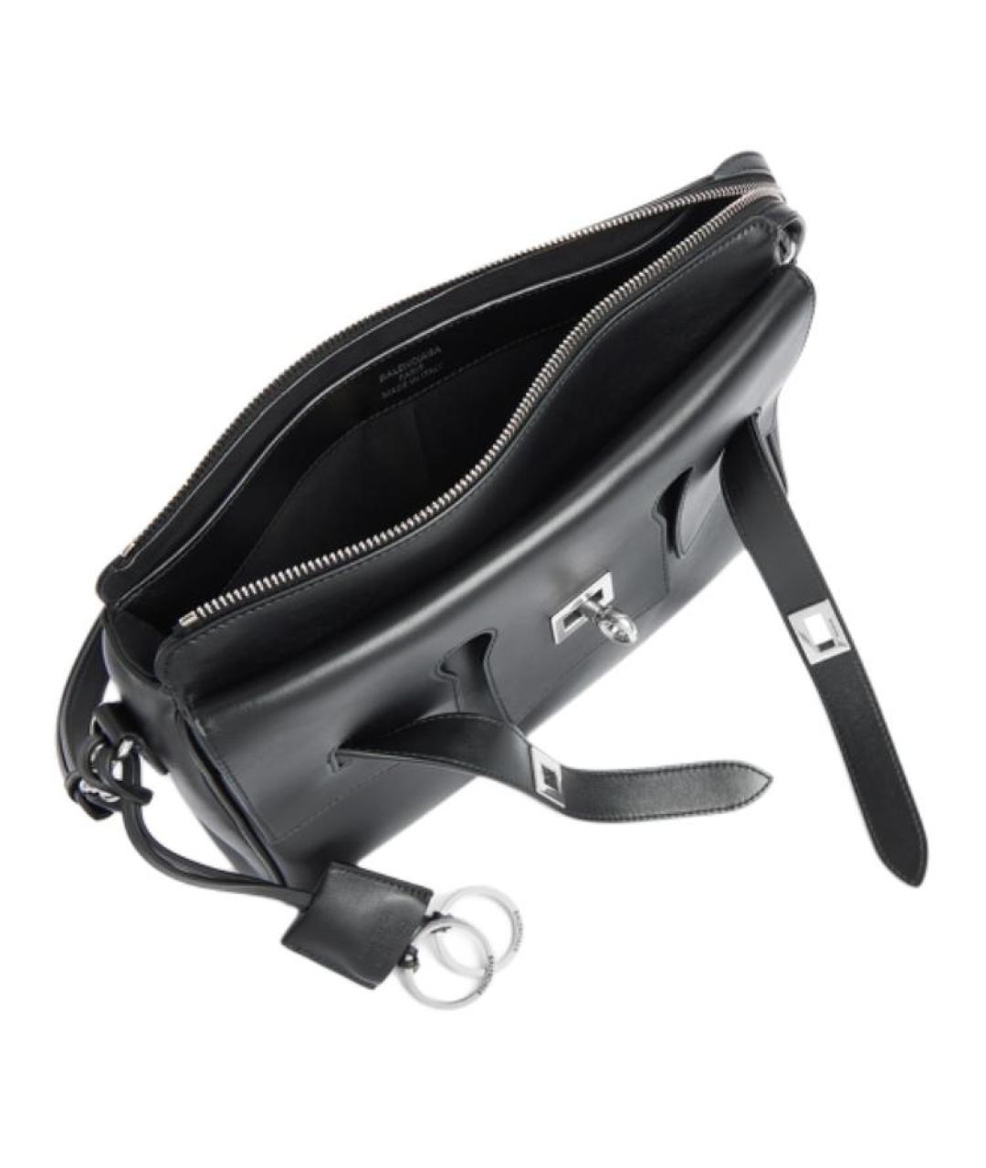 BALENCIAGA Черная кожаная сумка на плечо, фото 4