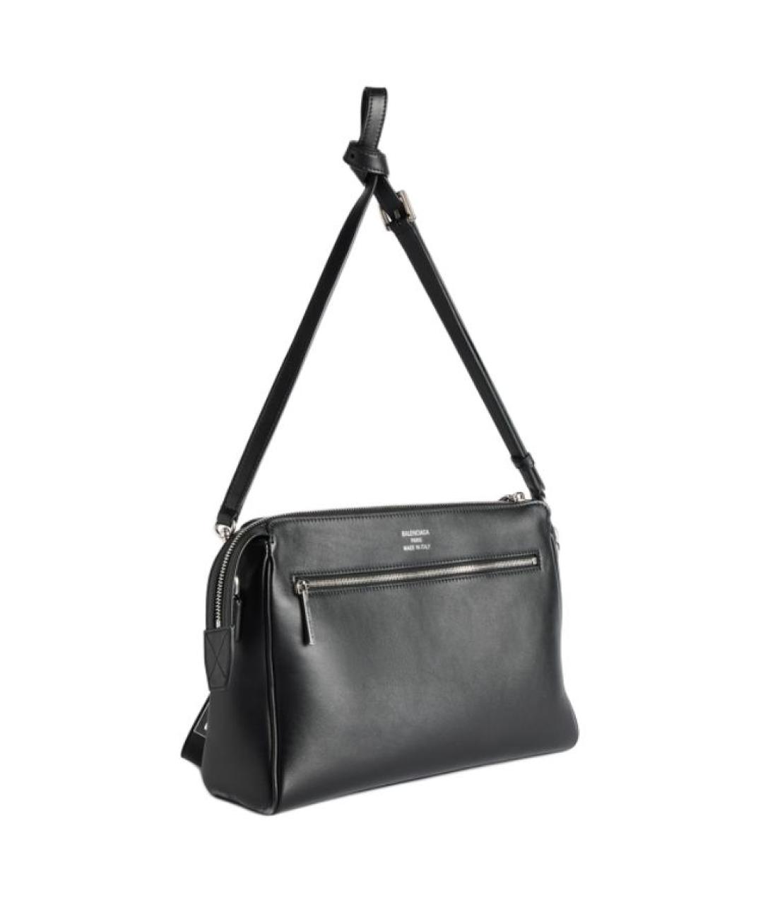 BALENCIAGA Черная кожаная сумка на плечо, фото 3