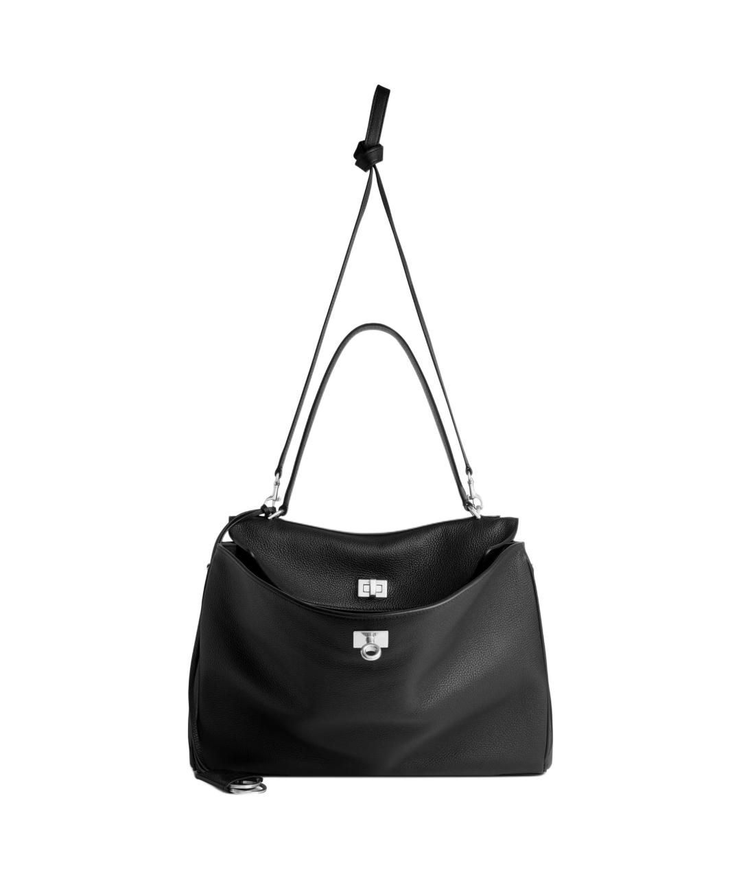 BALENCIAGA Черная кожаная сумка через плечо, фото 2